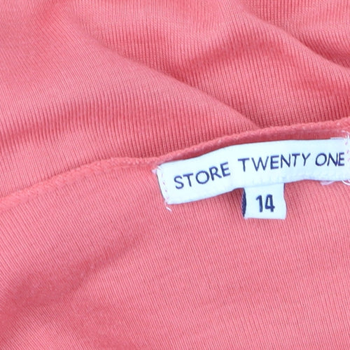 Store Twenty One Women's Pink Size 14 Tie Front Cardigan