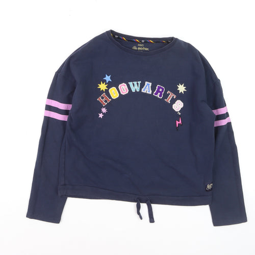 Marks and Spencer Girls Blue Harry Potter Hogwarts Long Sleeve T-Shirt 10-11 Years