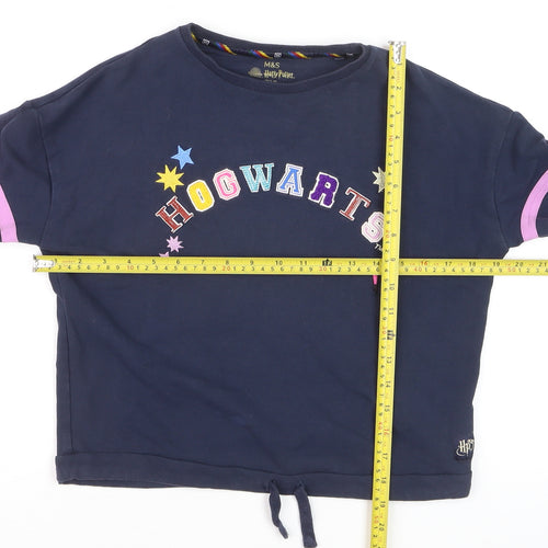 Marks and Spencer Girls Blue Harry Potter Hogwarts Long Sleeve T-Shirt 10-11 Years