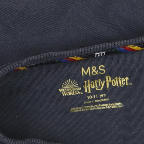 Marks and Spencer Girls Blue Harry Potter Hogwarts Long Sleeve T-Shirt 10-11 Years