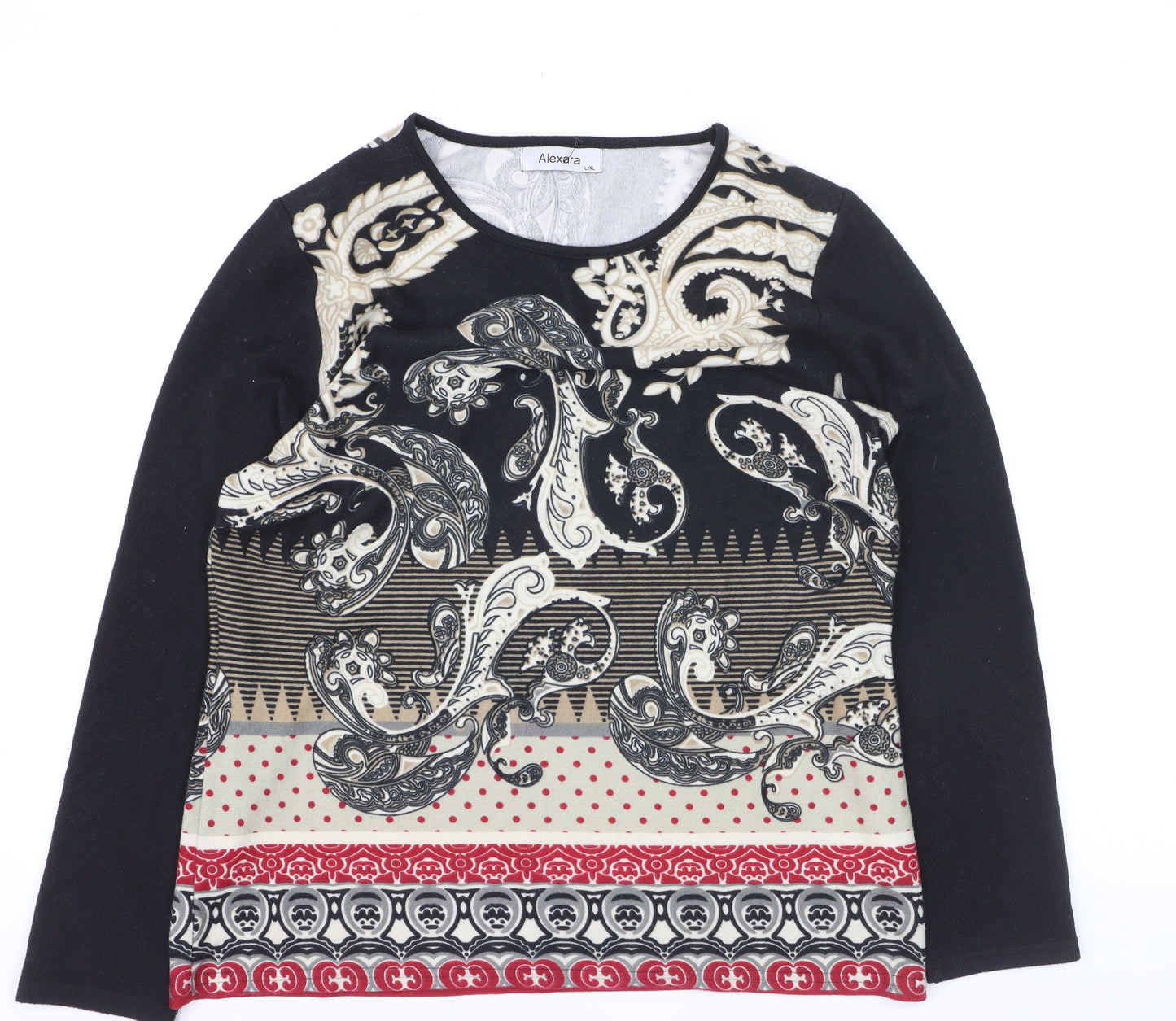 Alexara Women’s Multicoloured Paisley Jersey Long Sleeve Top L