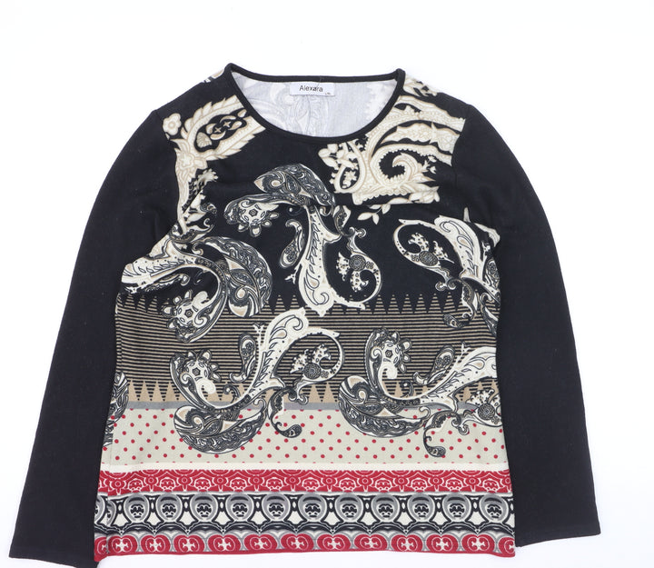 Alexara Women’s Multicoloured Paisley Jersey Long Sleeve Top L