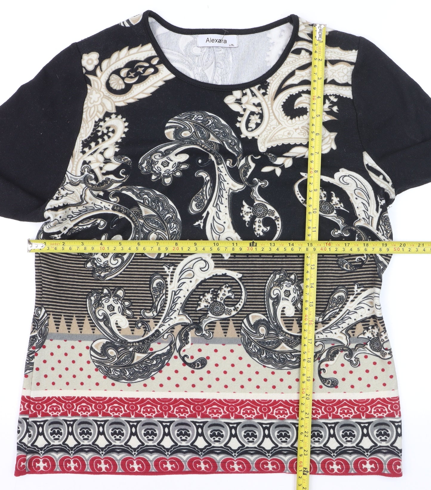 Alexara Women’s Multicoloured Paisley Jersey Long Sleeve Top L