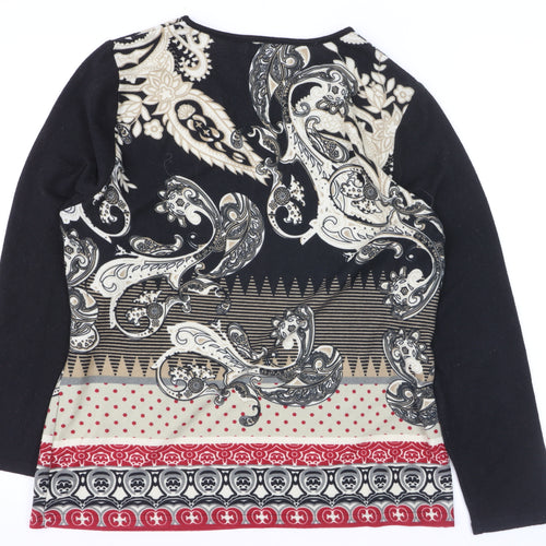Alexara Women’s Multicoloured Paisley Jersey Long Sleeve Top L
