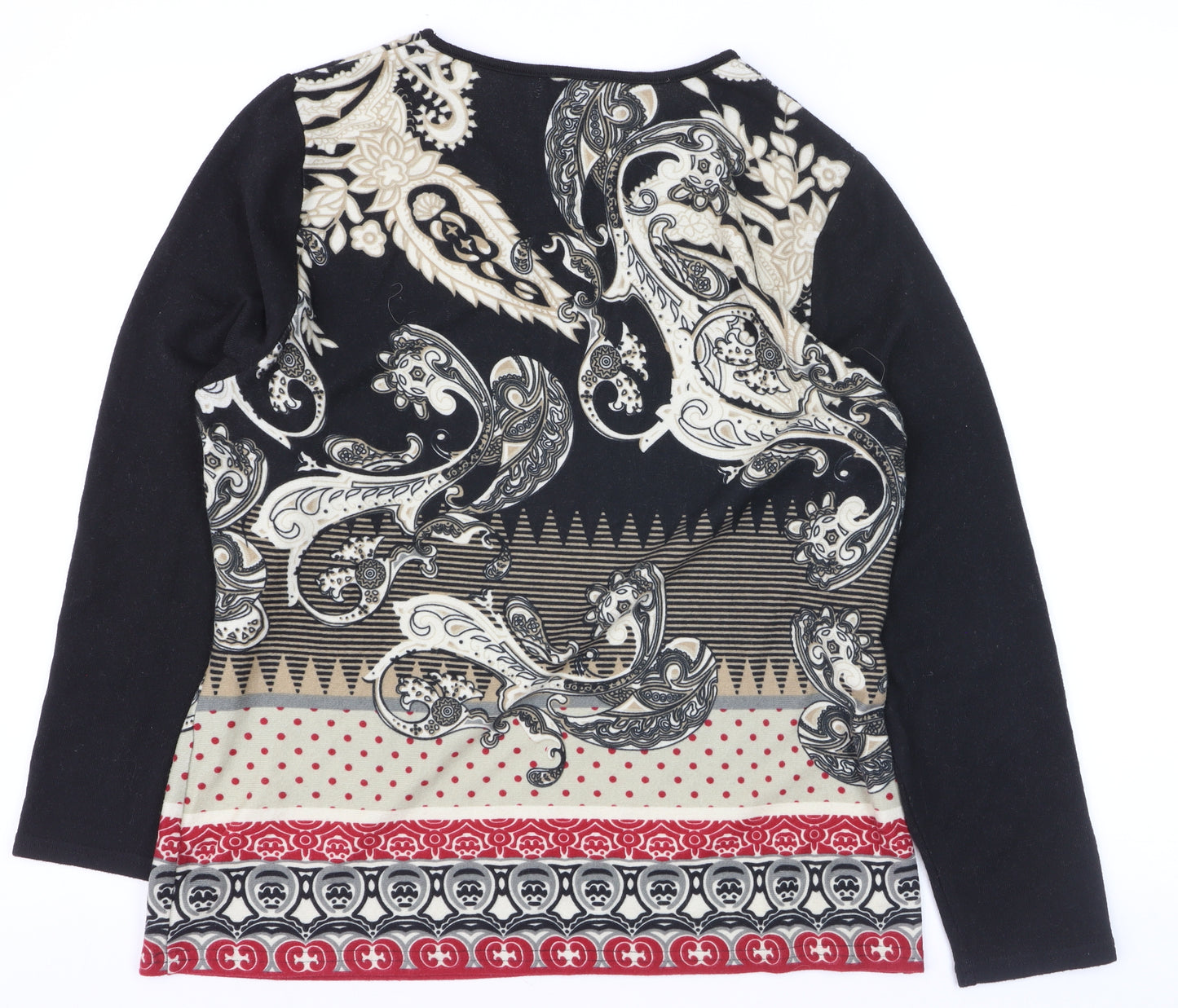 Alexara Women’s Multicoloured Paisley Jersey Long Sleeve Top L