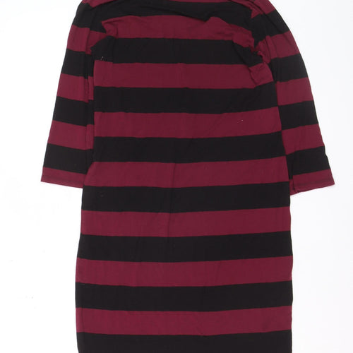Therapy Women’s Burgundy Black Stripe Shift Dress Size 12