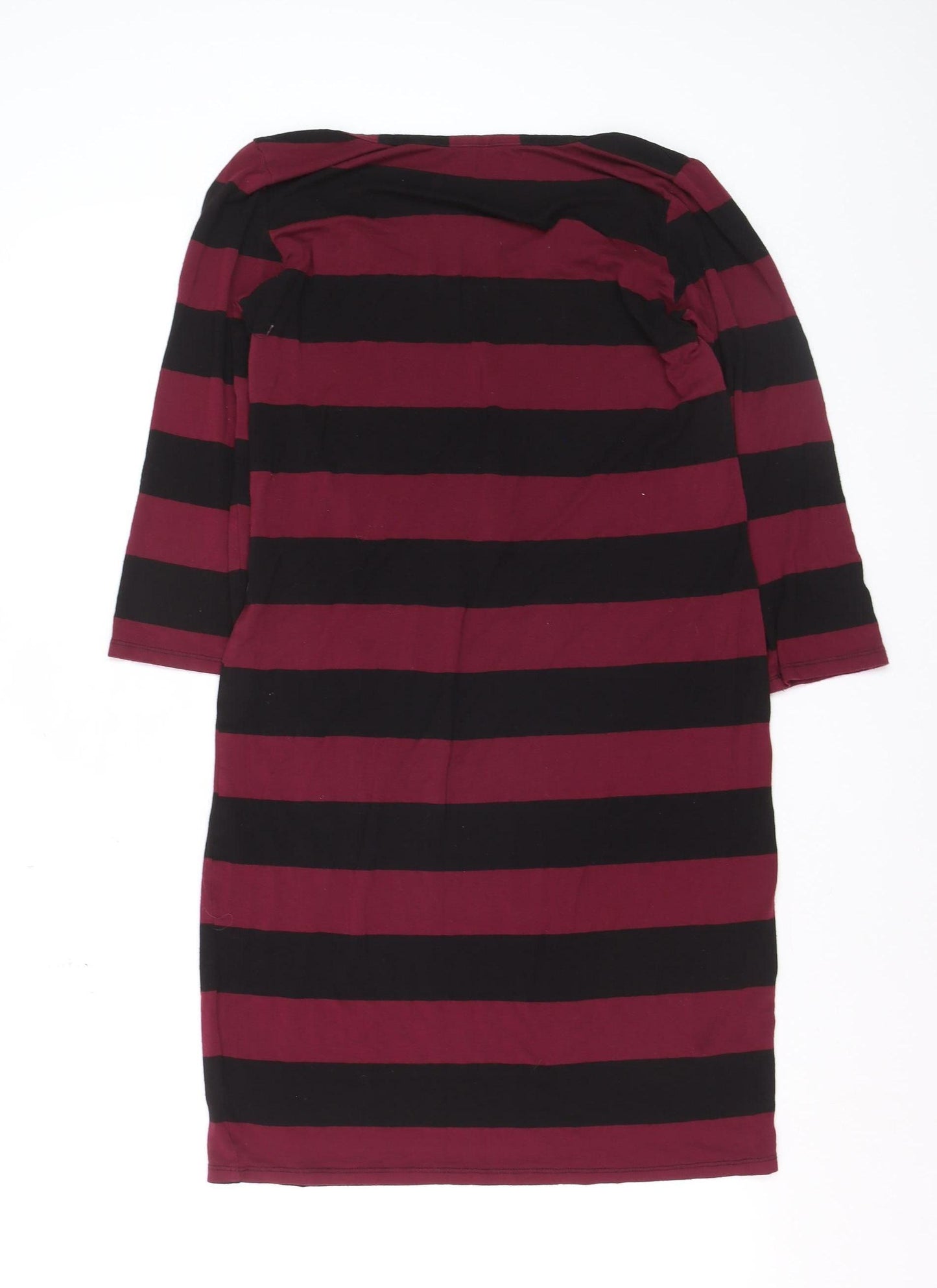 Therapy Women’s Burgundy Black Stripe Shift Dress Size 12