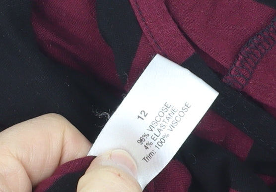 Therapy Women’s Burgundy Black Stripe Shift Dress Size 12