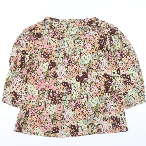 Nutmeg Womens Multicoloured Floral Henley Blouse Size 16