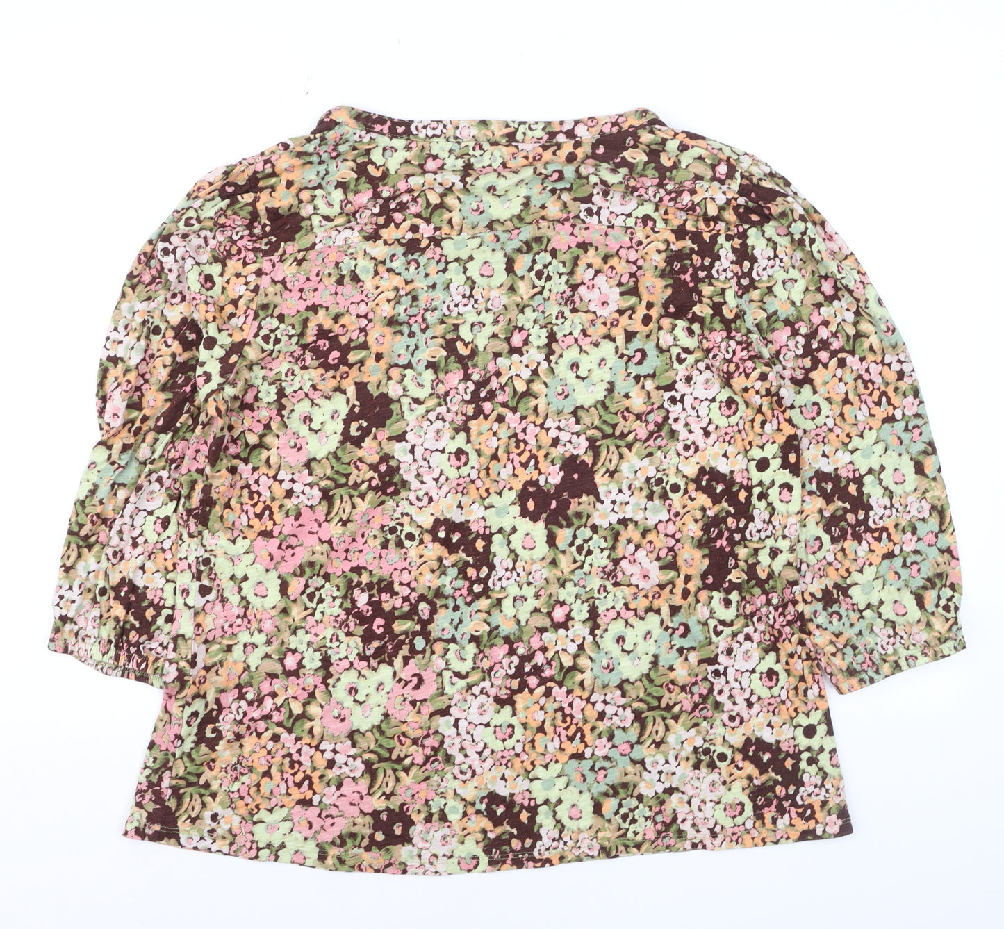 Nutmeg Womens Multicoloured Floral Henley Blouse Size 16