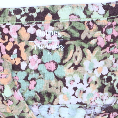 Nutmeg Womens Multicoloured Floral Henley Blouse Size 16