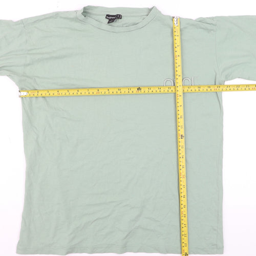 Boohoo Men’s Sage Green Crew Neck Cotton T-Shirt Size S