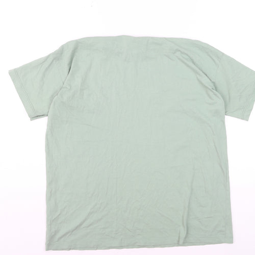 Boohoo Men’s Sage Green Crew Neck Cotton T-Shirt Size S