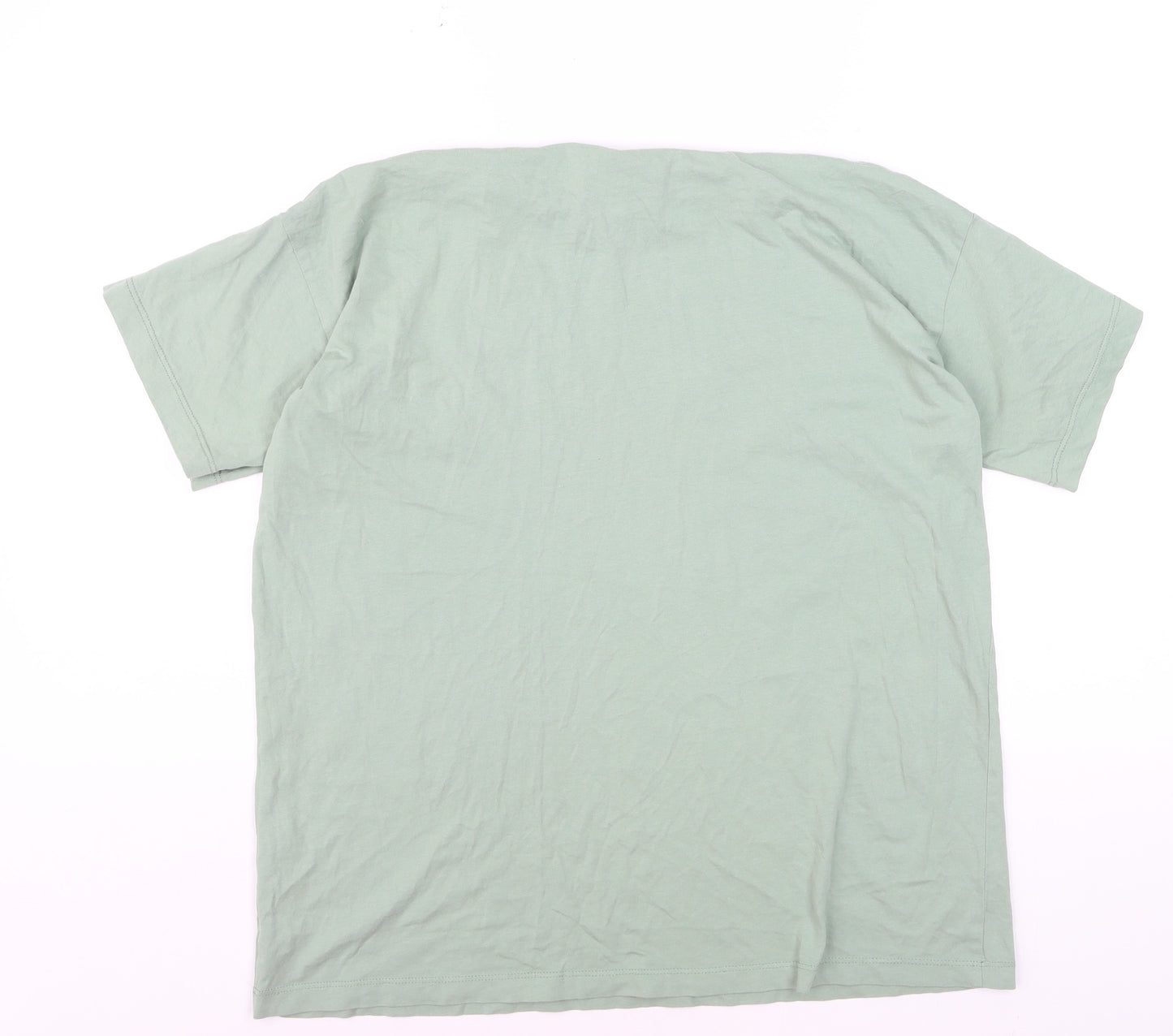 Boohoo Men’s Sage Green Crew Neck Cotton T-Shirt Size S