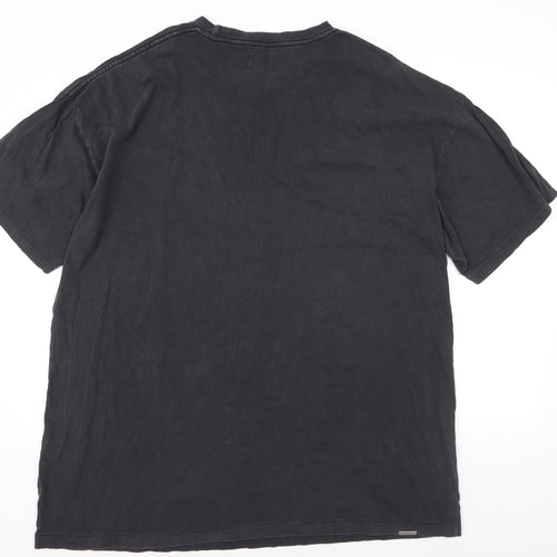 The People Vs Men's Black Graphic Eagle T-Shirt Medium