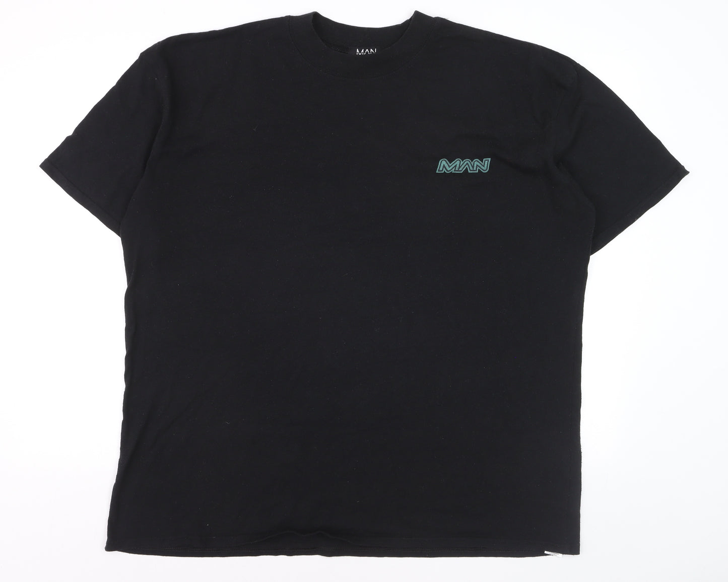 boohooMAN Men Black Graphic Bird Logo T-Shirt L Regular Fit