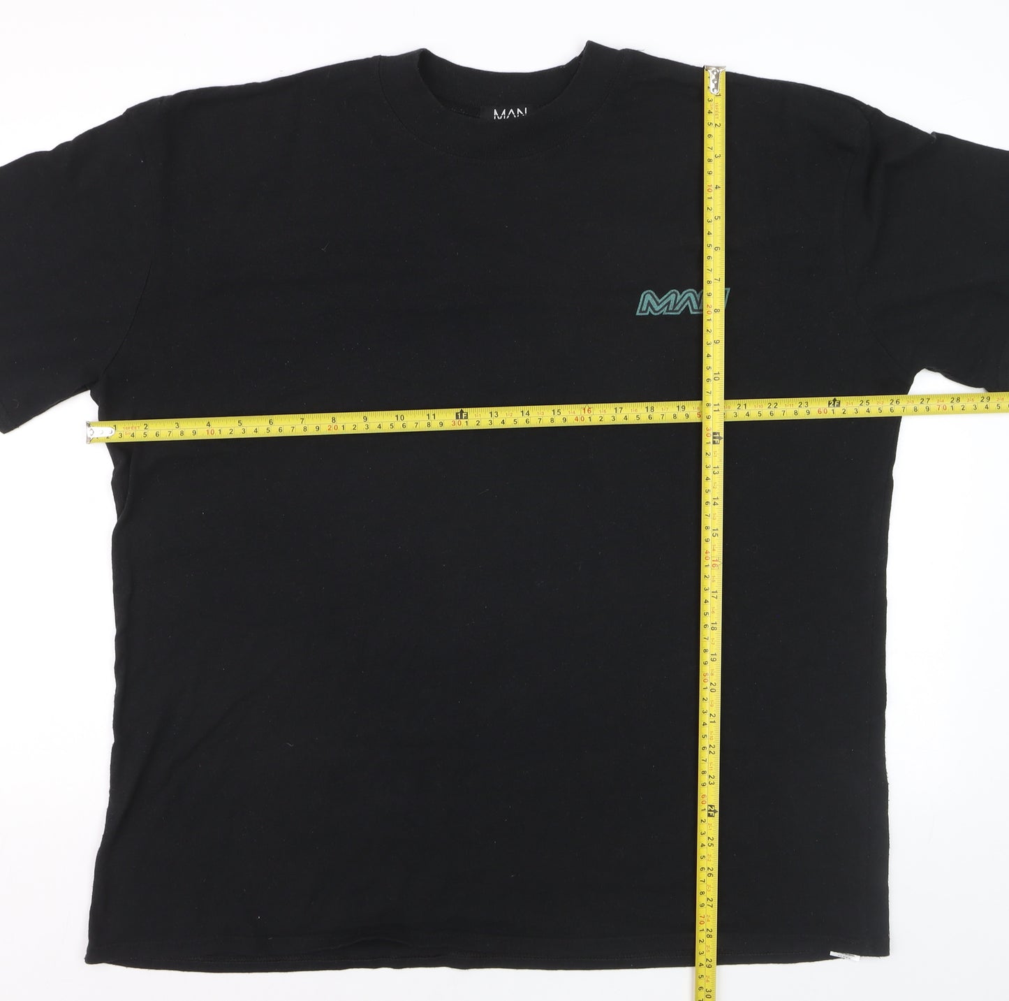 boohooMAN Men Black Graphic Bird Logo T-Shirt L Regular Fit