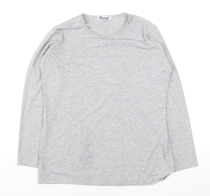 Brezza Women's Grey Long Sleeve Basic Viscose T-Shirt Size 16