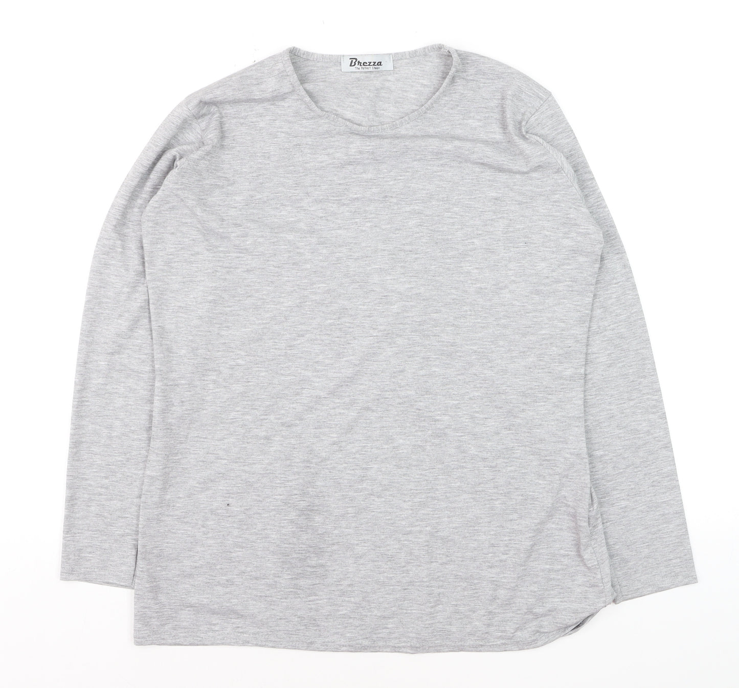 Brezza Women's Grey Long Sleeve Basic Viscose T-Shirt Size 16