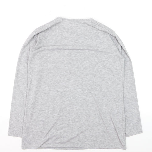 Brezza Women's Grey Long Sleeve Basic Viscose T-Shirt Size 16