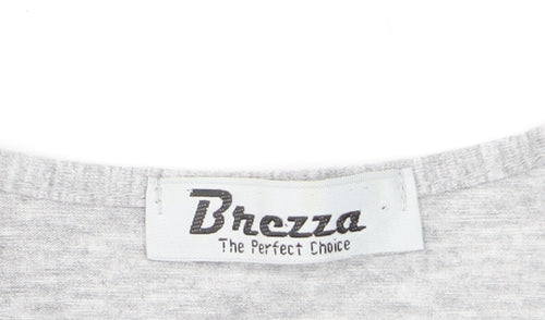 Brezza Women's Grey Long Sleeve Basic Viscose T-Shirt Size 16