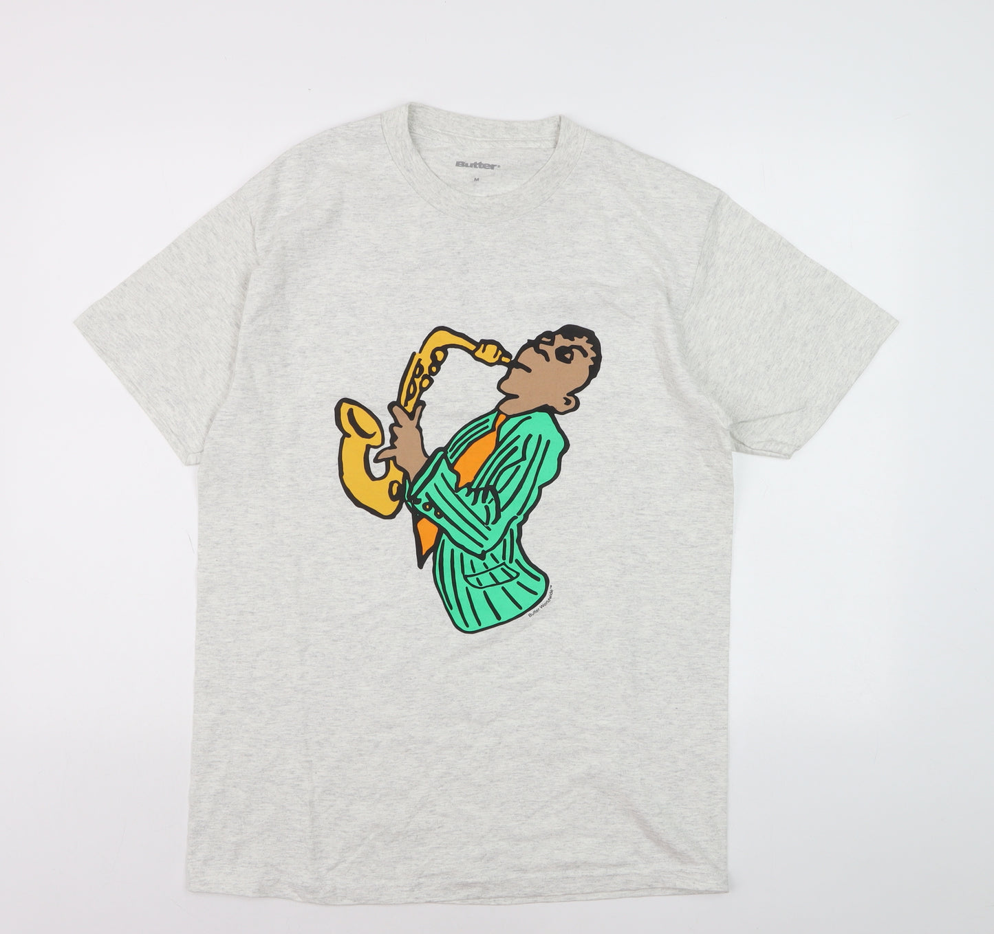 Butter Men's Grey Music Graphic Short Sleeve T-Shirt Size M