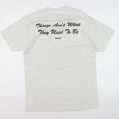 Butter Men's Grey Music Graphic Short Sleeve T-Shirt Size M