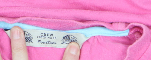 Crew Clothing Co Women's Pink Cotton T-Shirt Size 14