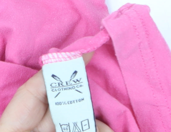 Crew Clothing Co Women's Pink Cotton T-Shirt Size 14