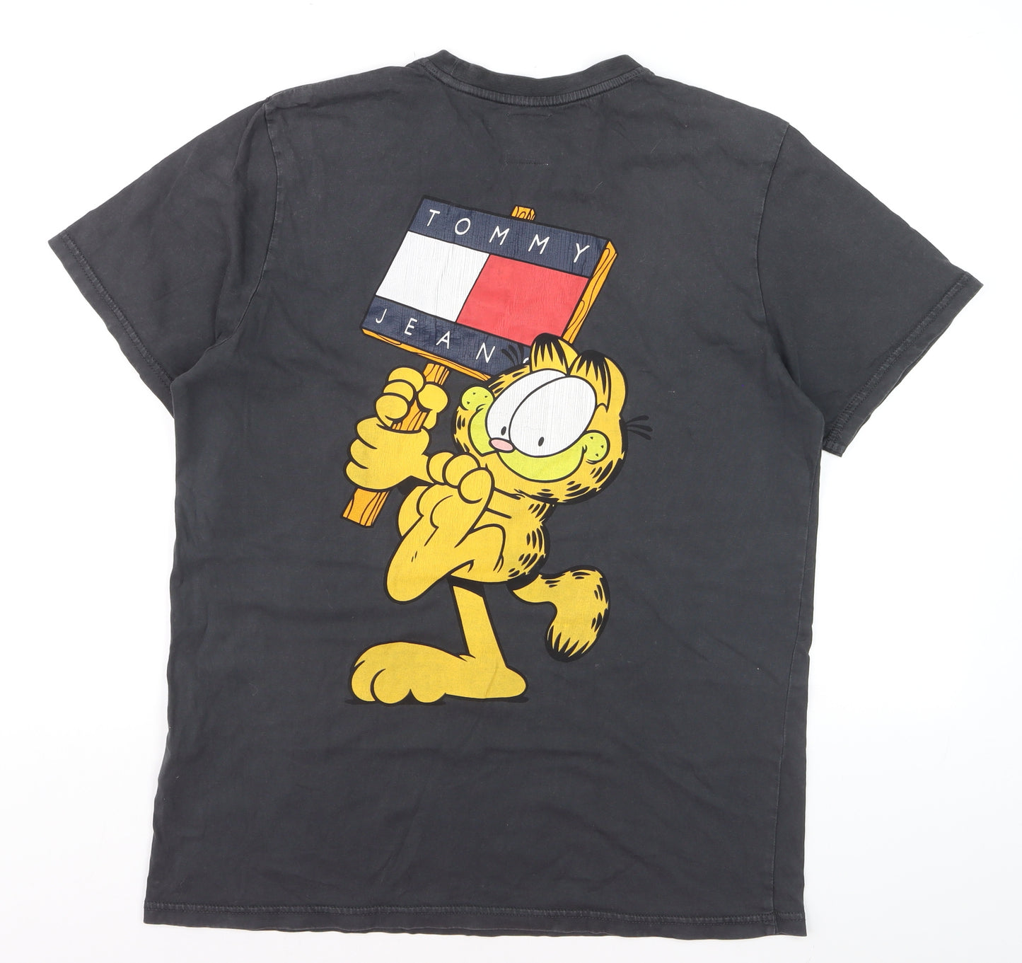 Tommy Jeans Men’s Black Garfield Graphic Cotton T-Shirt Size M