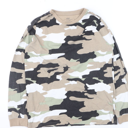 Marks and Spencer Boys Multicoloured Camouflage Long Sleeve T-Shirt 11-12 Years