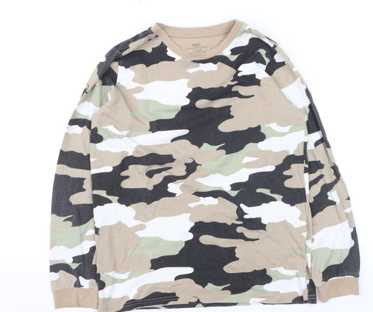 Marks and Spencer Boys Multicoloured Camouflage Long Sleeve T-Shirt 11-12 Years