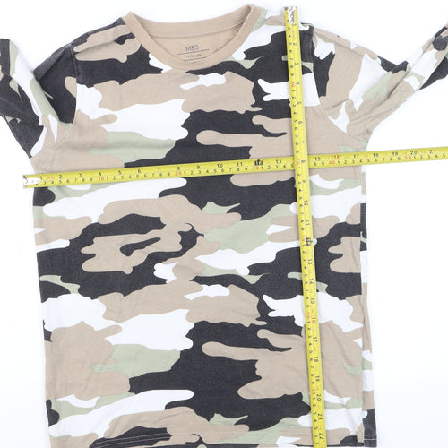 Marks and Spencer Boys Multicoloured Camouflage Long Sleeve T-Shirt 11-12 Years