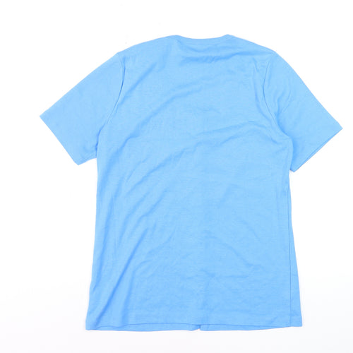 Cotton Traders Womens Blue Button-Up Short Sleeve Top Size 12