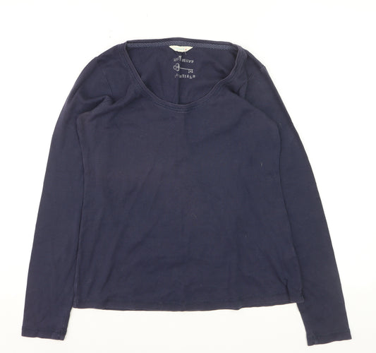 White Stuff Women's Blue Long Sleeve Cotton T-Shirt Size 8
