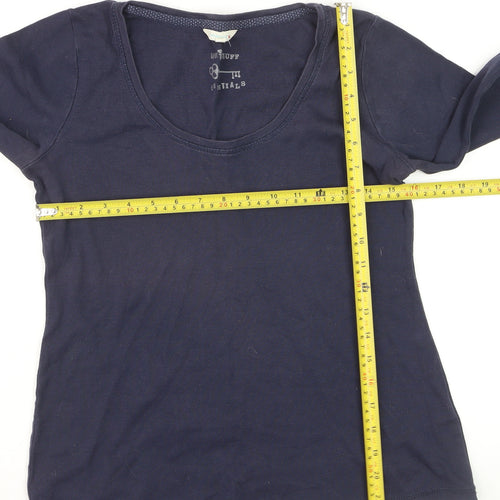White Stuff Women's Blue Long Sleeve Cotton T-Shirt Size 8