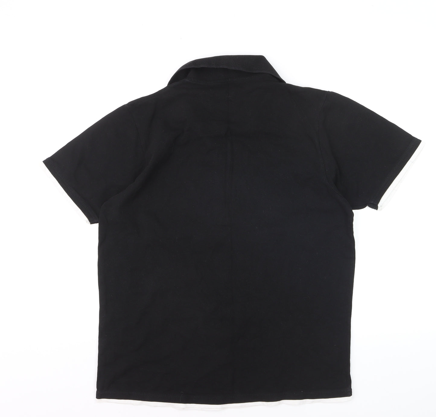 Easy Men’s Black Cotton Polo Shirt Size M 100cm Chest Casual Top