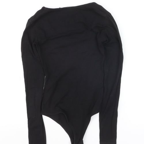PrettyLittleThing Women’s Black Long Sleeve Scoop Neck Bodysuit Size 4