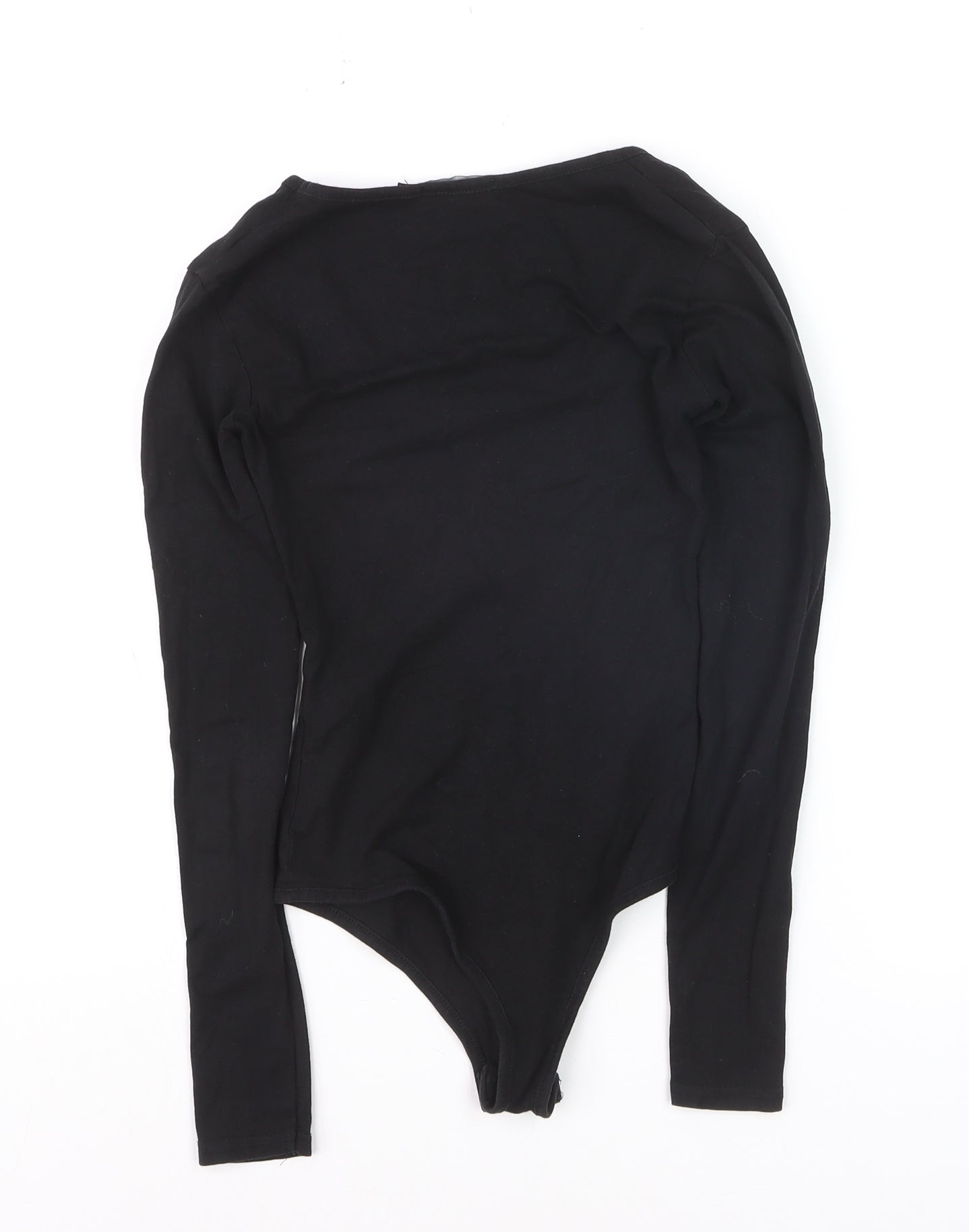 PrettyLittleThing Women’s Black Long Sleeve Scoop Neck Bodysuit Size 4