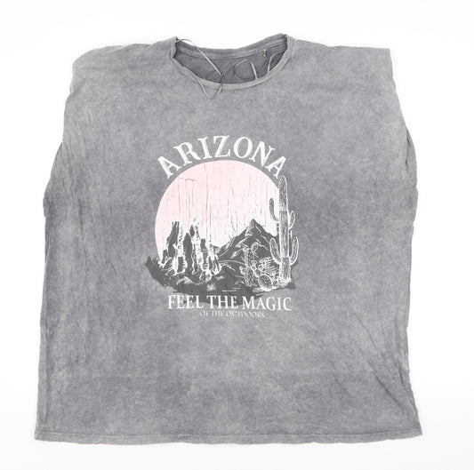 George Womens Grey Arizona Graphic Cotton T-Shirt Size 18