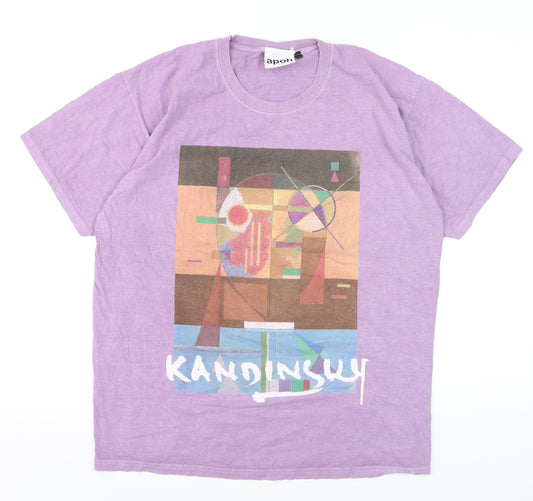 apoh London Men's Purple Kandinsky Art Graphic T-Shirt Size L