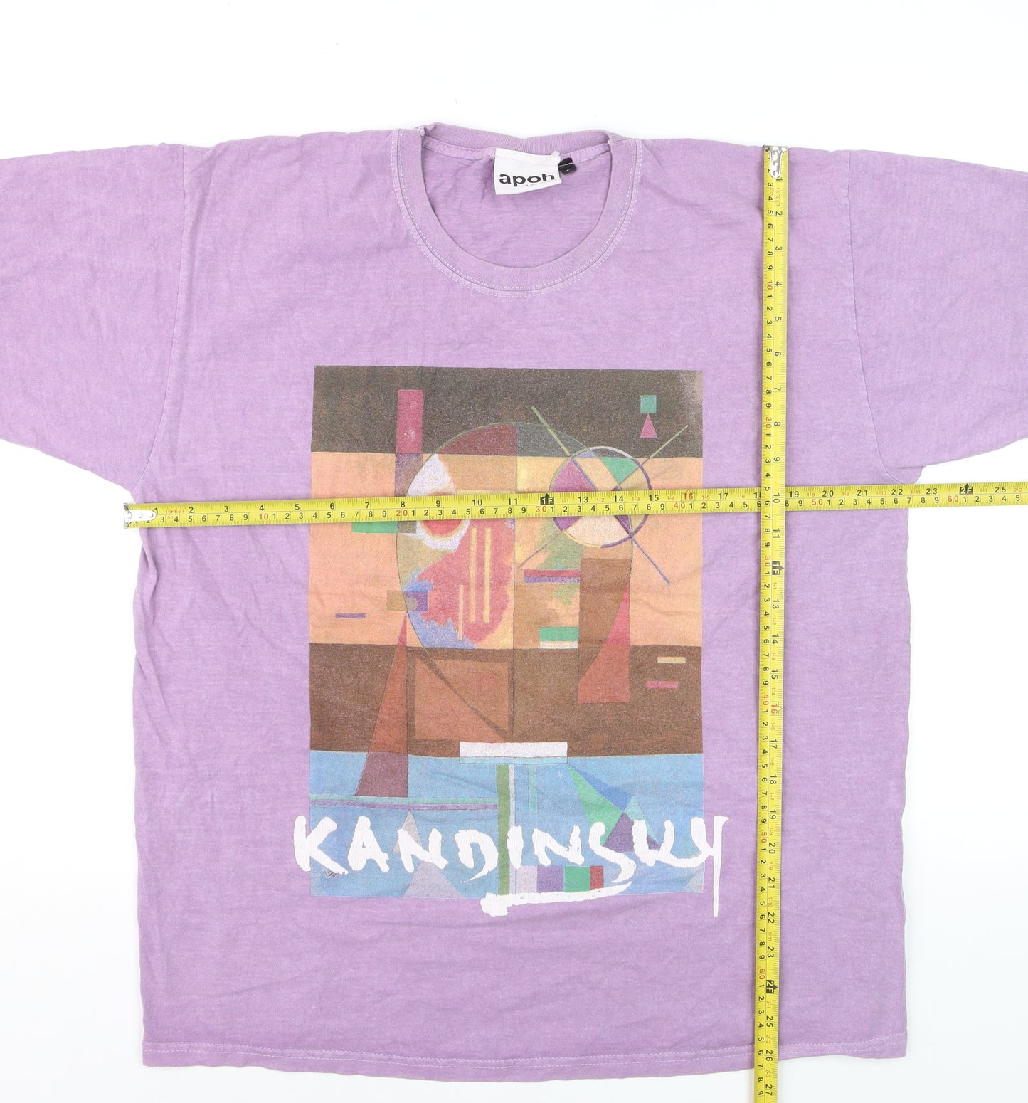 apoh London Men's Purple Kandinsky Art Graphic T-Shirt Size L