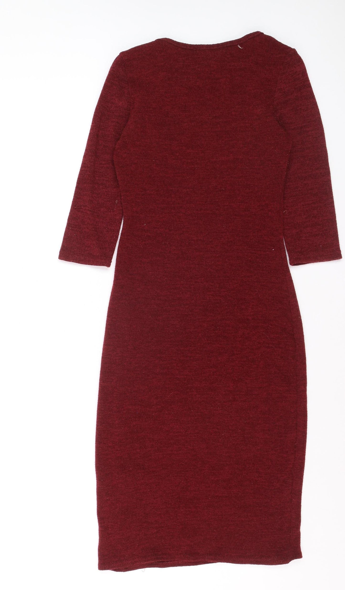 Atmosphere Women Red Bodycon Knit Dress Size 8 3/4 Sleeve