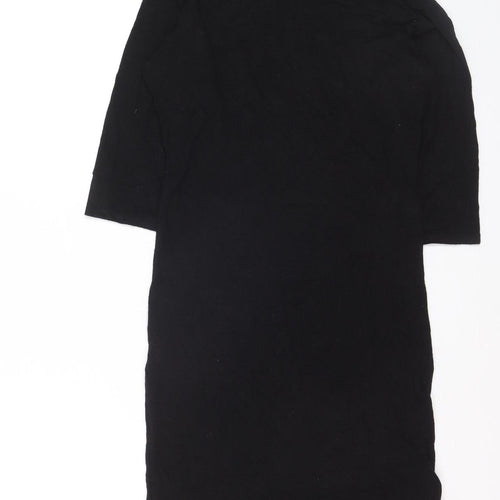 Boohoo Women’s Black Bodycon High Neck Knee Length Dress Size 12