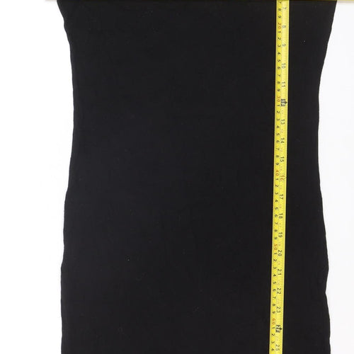 Boohoo Women’s Black Bodycon High Neck Knee Length Dress Size 12