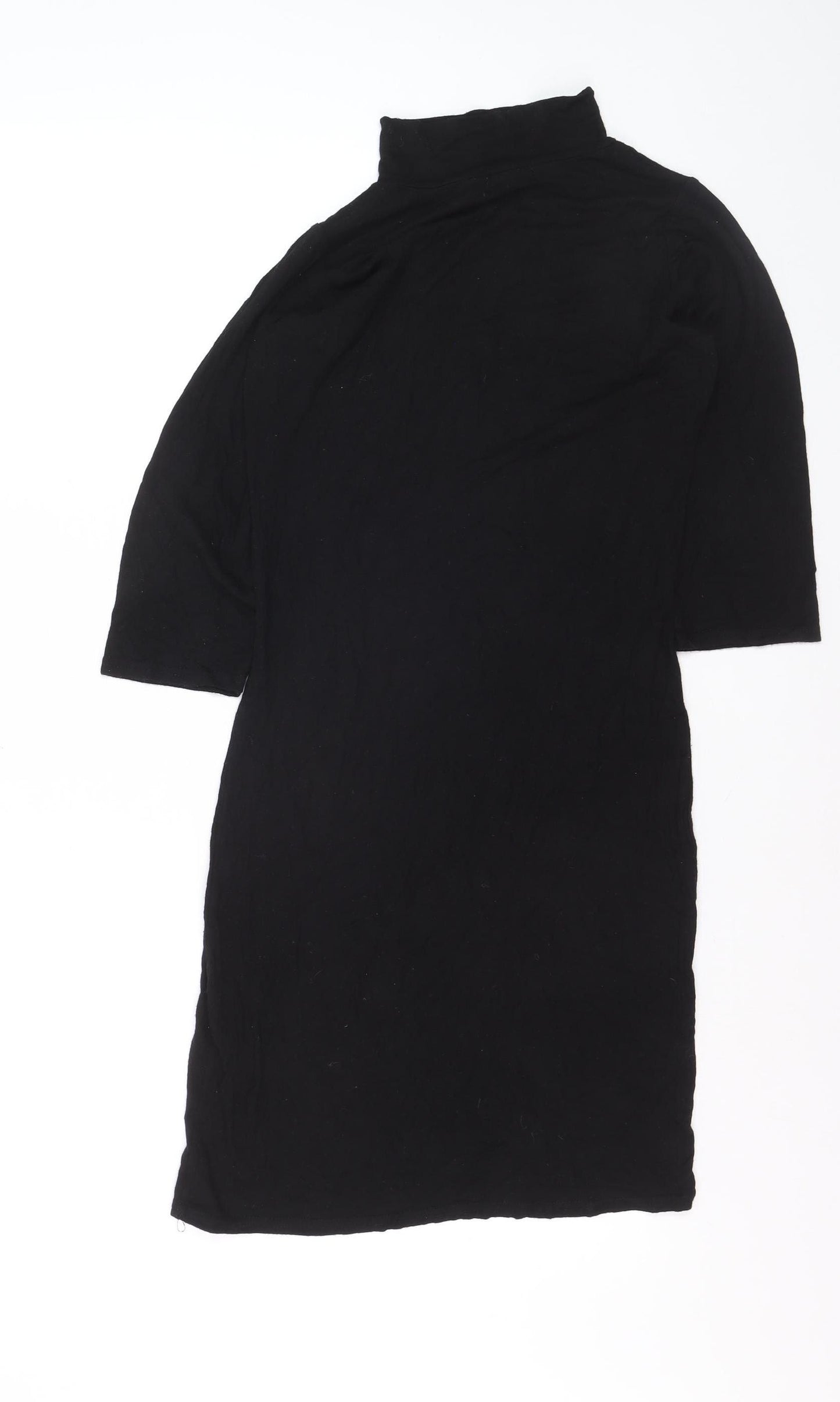 Boohoo Women’s Black Bodycon High Neck Knee Length Dress Size 12