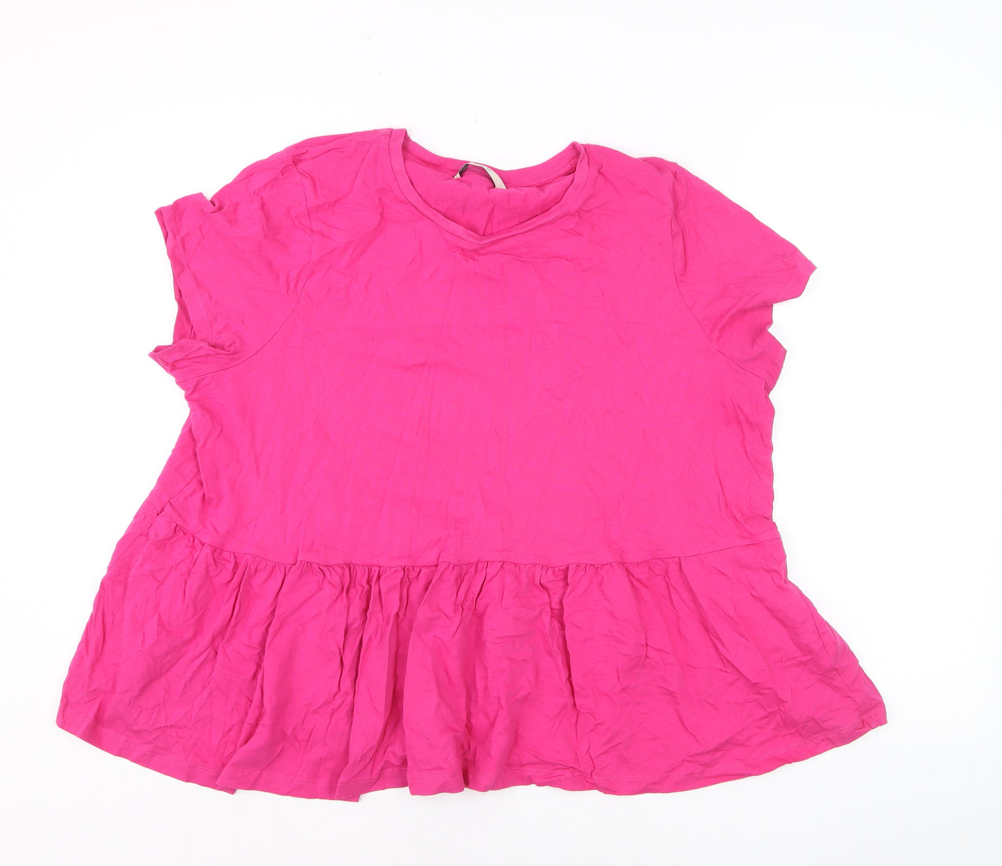 George Women’s Pink Short Sleeve Tunic Top Size 18 Cotton Blend