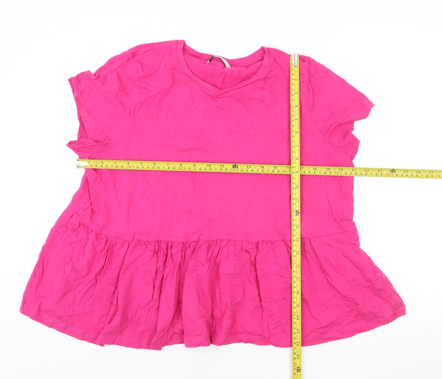 George Women’s Pink Short Sleeve Tunic Top Size 18 Cotton Blend