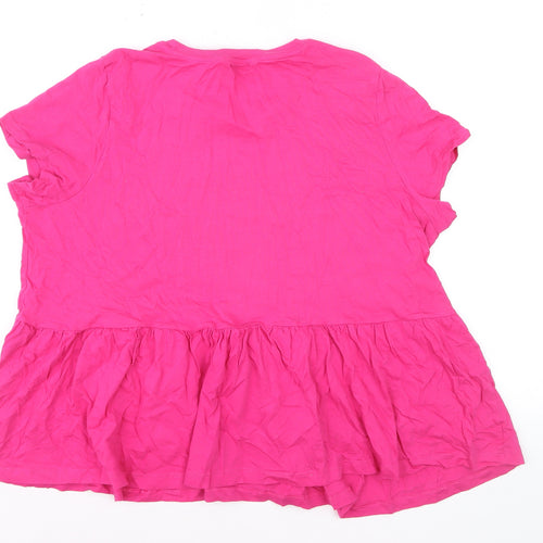 George Women’s Pink Short Sleeve Tunic Top Size 18 Cotton Blend