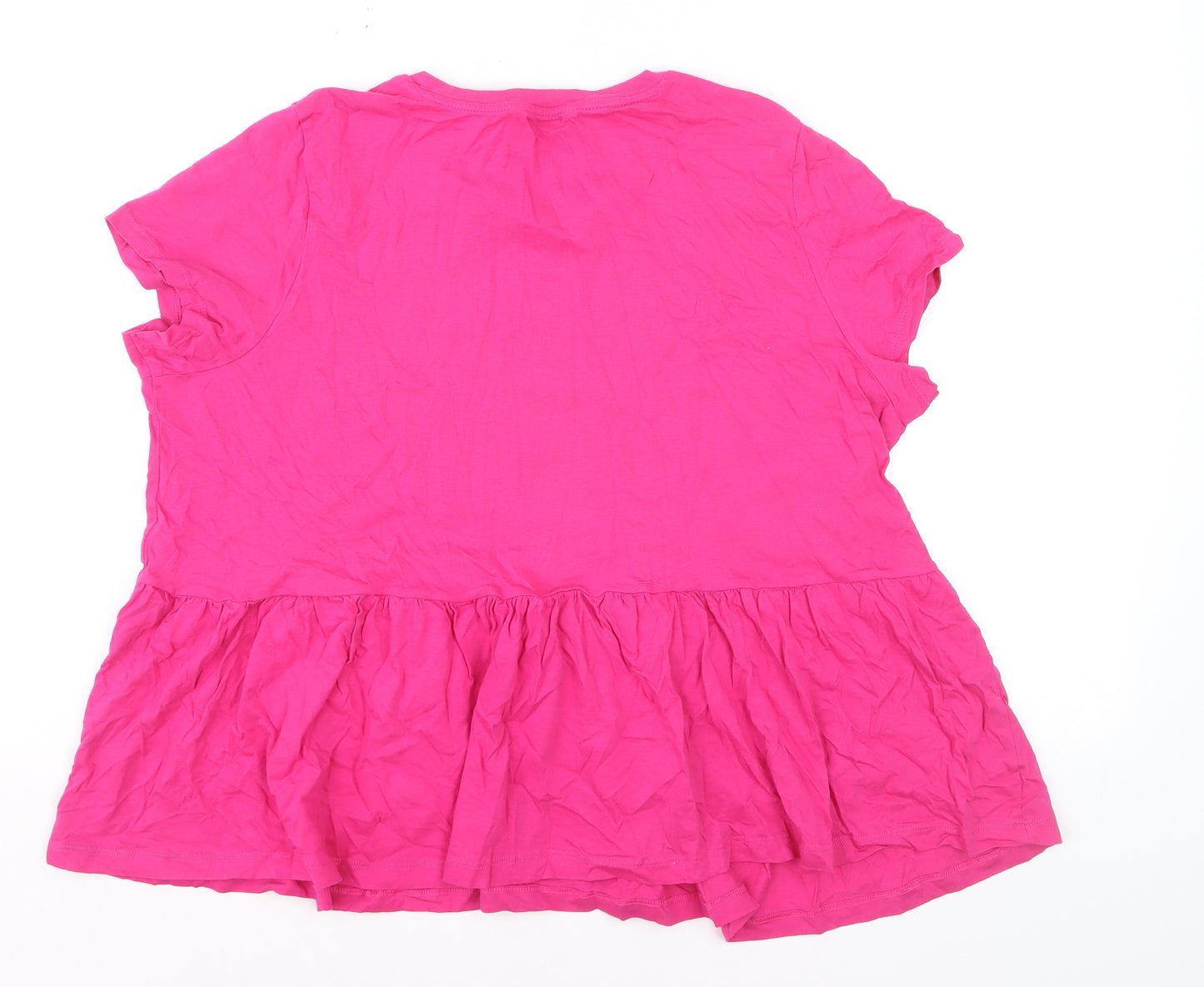George Women’s Pink Short Sleeve Tunic Top Size 18 Cotton Blend